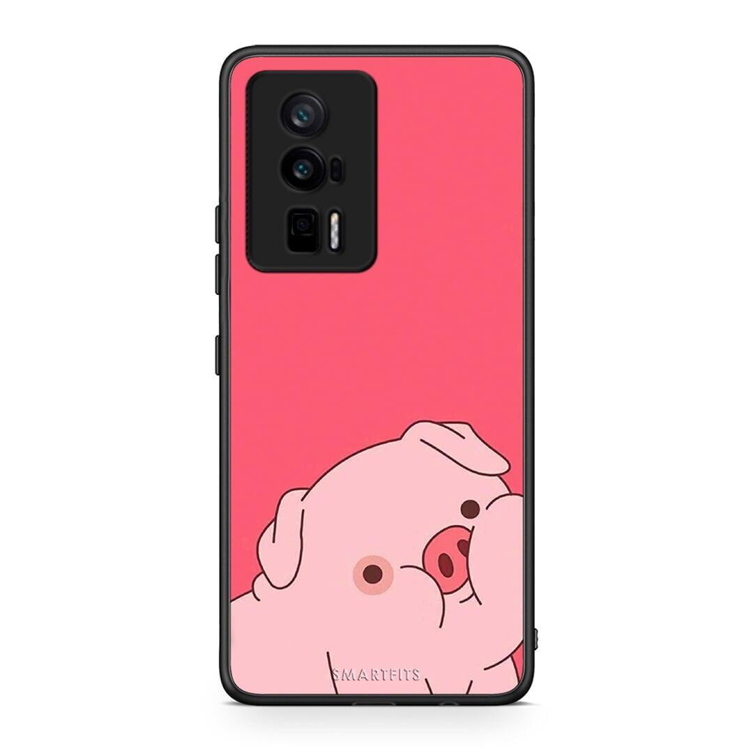 Θήκη Xiaomi Poco F5 Pro / Redmi K60 Pro Pig Love 1 από τη Smartfits με σχέδιο στο πίσω μέρος και μαύρο περίβλημα | Xiaomi Poco F5 Pro / Redmi K60 Pro Pig Love 1 Case with Colorful Back and Black Bezels