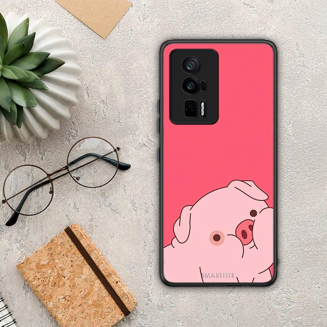 Θήκη Xiaomi Poco F5 Pro / Redmi K60 Pro Pig Love 1 από τη Smartfits με σχέδιο στο πίσω μέρος και μαύρο περίβλημα | Xiaomi Poco F5 Pro / Redmi K60 Pro Pig Love 1 Case with Colorful Back and Black Bezels