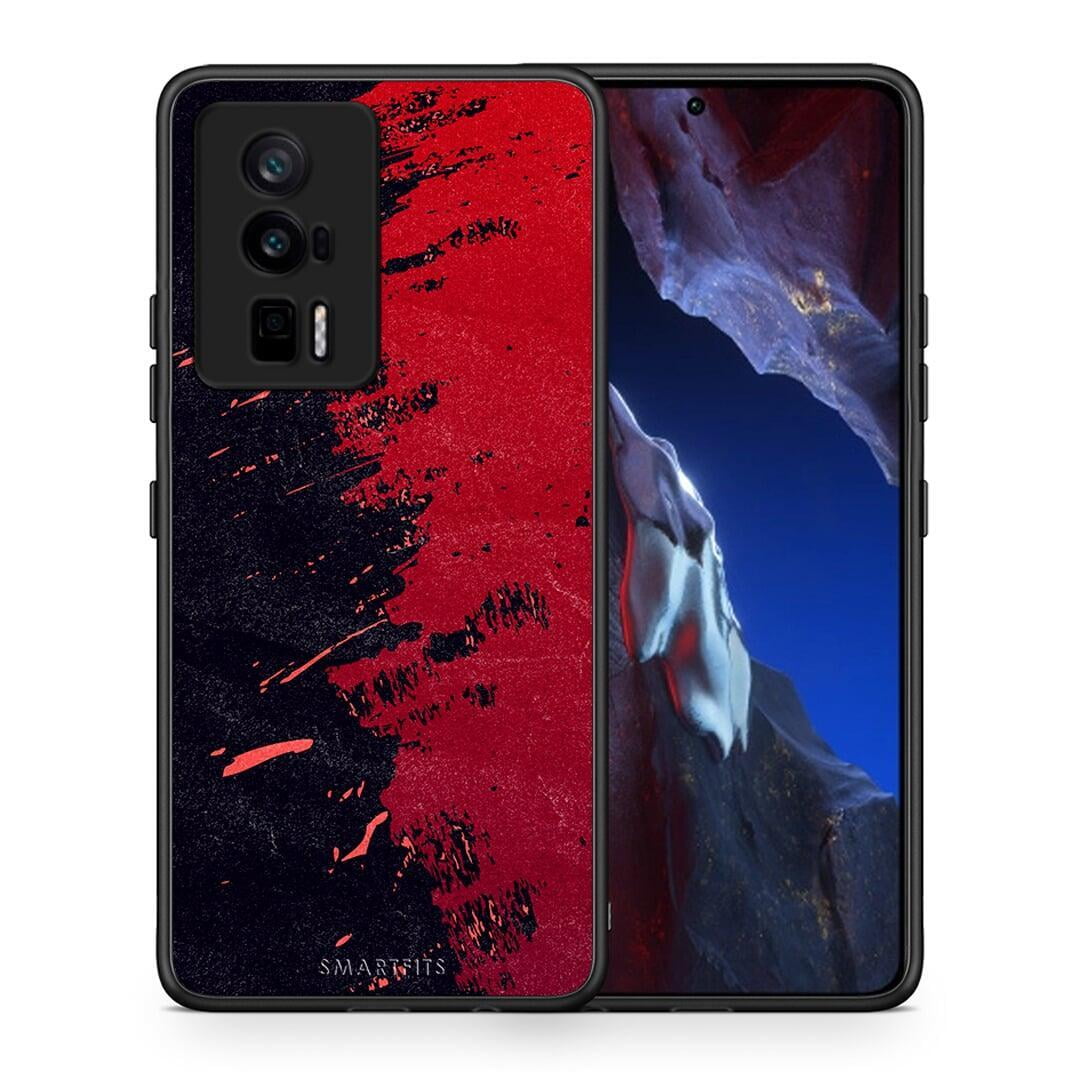 Θήκη Xiaomi Poco F5 Pro / Redmi K60 Pro Red Paint από τη Smartfits με σχέδιο στο πίσω μέρος και μαύρο περίβλημα | Xiaomi Poco F5 Pro / Redmi K60 Pro Red Paint Case with Colorful Back and Black Bezels