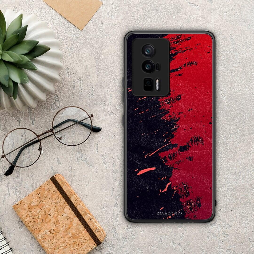 Θήκη Xiaomi Poco F5 Pro / Redmi K60 Pro Red Paint από τη Smartfits με σχέδιο στο πίσω μέρος και μαύρο περίβλημα | Xiaomi Poco F5 Pro / Redmi K60 Pro Red Paint Case with Colorful Back and Black Bezels