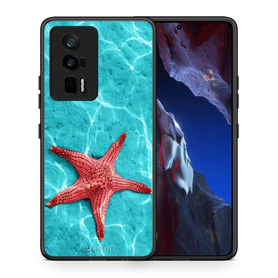 Θήκη Xiaomi Poco F5 Pro / Redmi K60 Pro Red Starfish από τη Smartfits με σχέδιο στο πίσω μέρος και μαύρο περίβλημα | Xiaomi Poco F5 Pro / Redmi K60 Pro Red Starfish Case with Colorful Back and Black Bezels