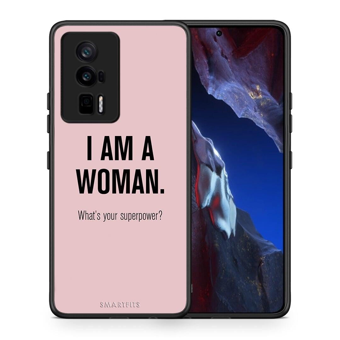 Θήκη Xiaomi Poco F5 Pro / Redmi K60 Pro Superpower Woman από τη Smartfits με σχέδιο στο πίσω μέρος και μαύρο περίβλημα | Xiaomi Poco F5 Pro / Redmi K60 Pro Superpower Woman Case with Colorful Back and Black Bezels