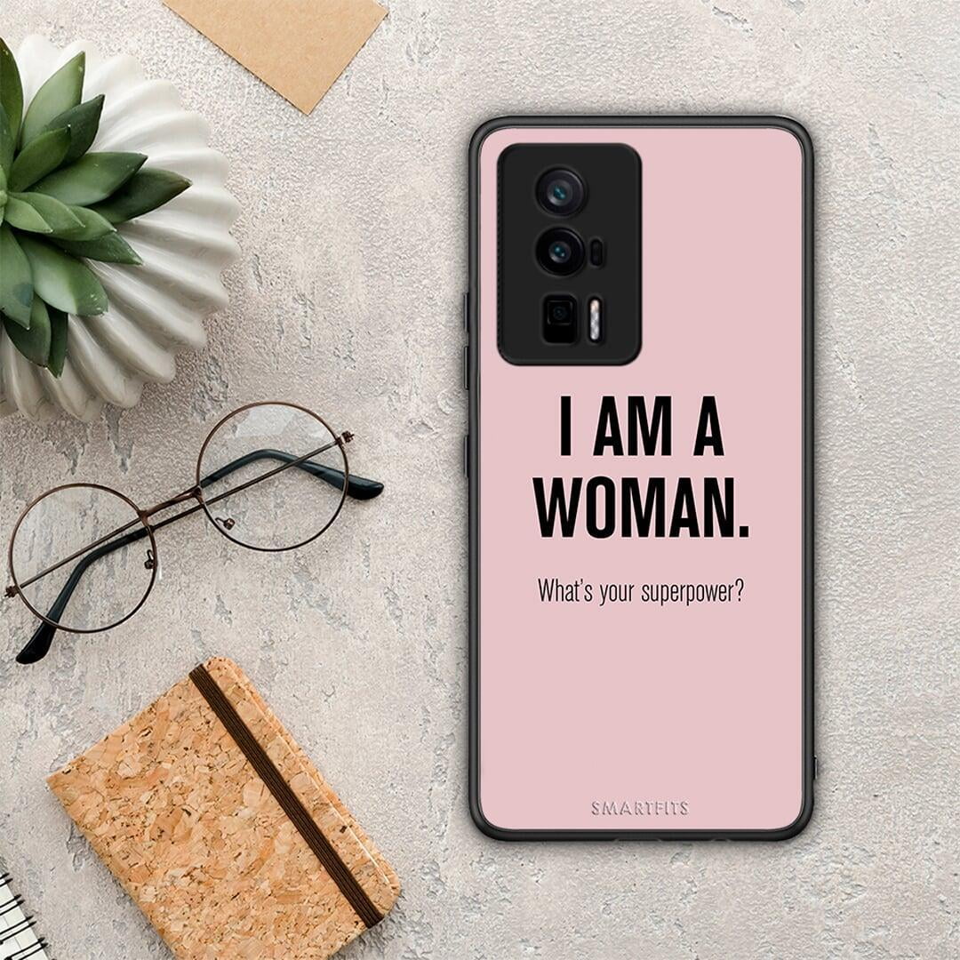 Θήκη Xiaomi Poco F5 Pro / Redmi K60 Pro Superpower Woman από τη Smartfits με σχέδιο στο πίσω μέρος και μαύρο περίβλημα | Xiaomi Poco F5 Pro / Redmi K60 Pro Superpower Woman Case with Colorful Back and Black Bezels