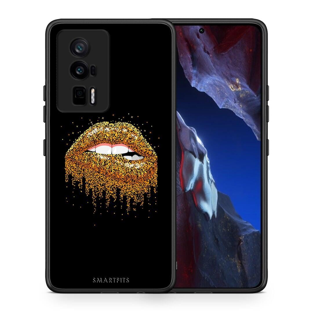 Θήκη Xiaomi Poco F5 Pro / Redmi K60 Pro Valentine Golden από τη Smartfits με σχέδιο στο πίσω μέρος και μαύρο περίβλημα | Xiaomi Poco F5 Pro / Redmi K60 Pro Valentine Golden Case with Colorful Back and Black Bezels