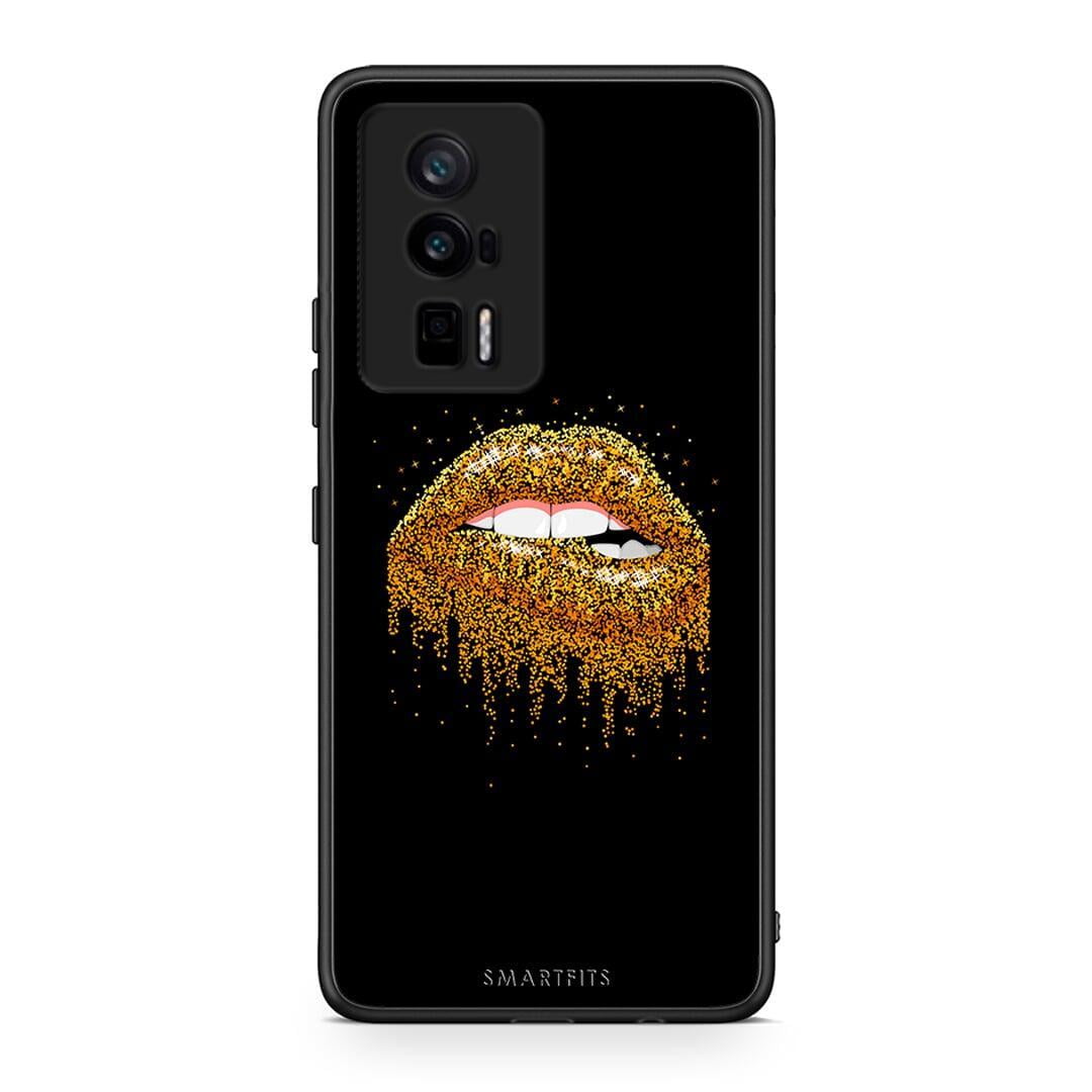 Θήκη Xiaomi Poco F5 Pro / Redmi K60 Pro Valentine Golden από τη Smartfits με σχέδιο στο πίσω μέρος και μαύρο περίβλημα | Xiaomi Poco F5 Pro / Redmi K60 Pro Valentine Golden Case with Colorful Back and Black Bezels