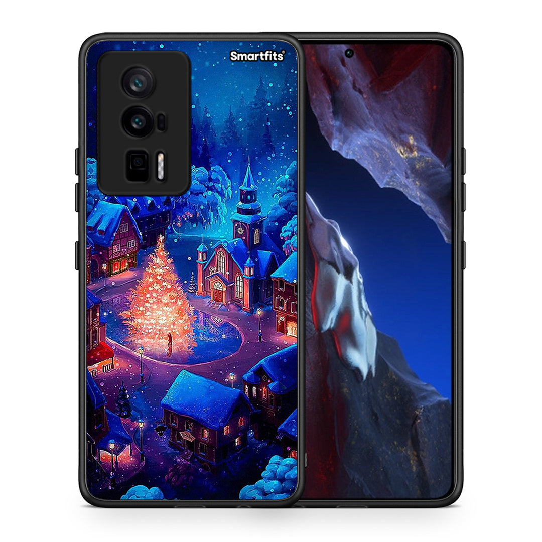 Θήκη Xiaomi Poco F5 Pro / Redmi K60 Pro Xmas Village από τη Smartfits με σχέδιο στο πίσω μέρος και μαύρο περίβλημα | Xiaomi Poco F5 Pro / Redmi K60 Pro Xmas Village Case with Colorful Back and Black Bezels