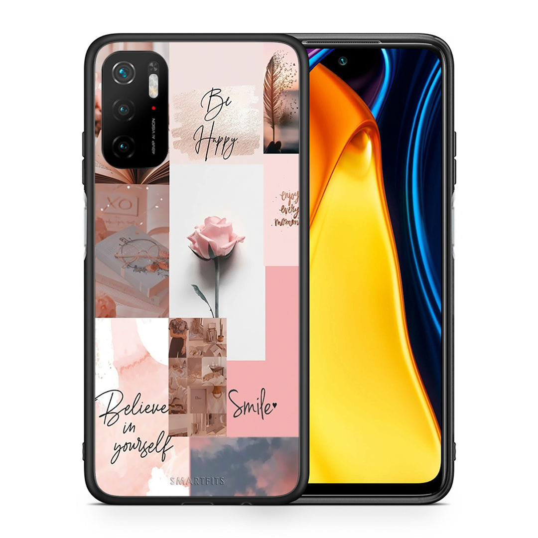 Θήκη Xiaomi Redmi Note 10 5G/Poco M3 Pro Aesthetic Collage από τη Smartfits με σχέδιο στο πίσω μέρος και μαύρο περίβλημα | Xiaomi Redmi Note 10 5G/Poco M3 Pro Aesthetic Collage case with colorful back and black bezels