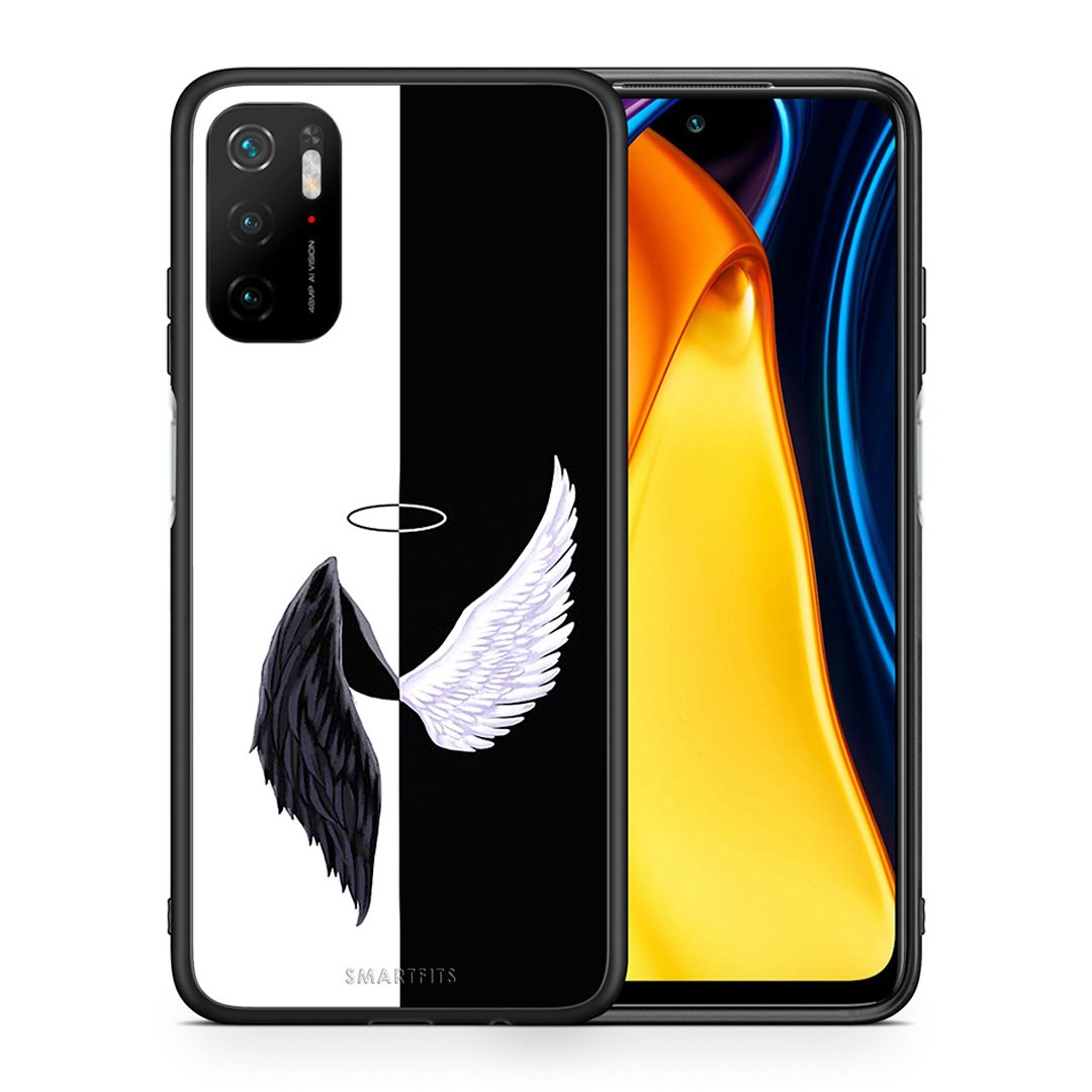 Θήκη Xiaomi Redmi Note 10 5G/Poco M3 Pro Angels Demons από τη Smartfits με σχέδιο στο πίσω μέρος και μαύρο περίβλημα | Xiaomi Redmi Note 10 5G/Poco M3 Pro Angels Demons case with colorful back and black bezels