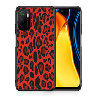 Thumbnail for Θήκη Xiaomi Redmi Note 10 5G/Poco M3 Pro Red Leopard Animal από τη Smartfits με σχέδιο στο πίσω μέρος και μαύρο περίβλημα | Xiaomi Redmi Note 10 5G/Poco M3 Pro Red Leopard Animal case with colorful back and black bezels