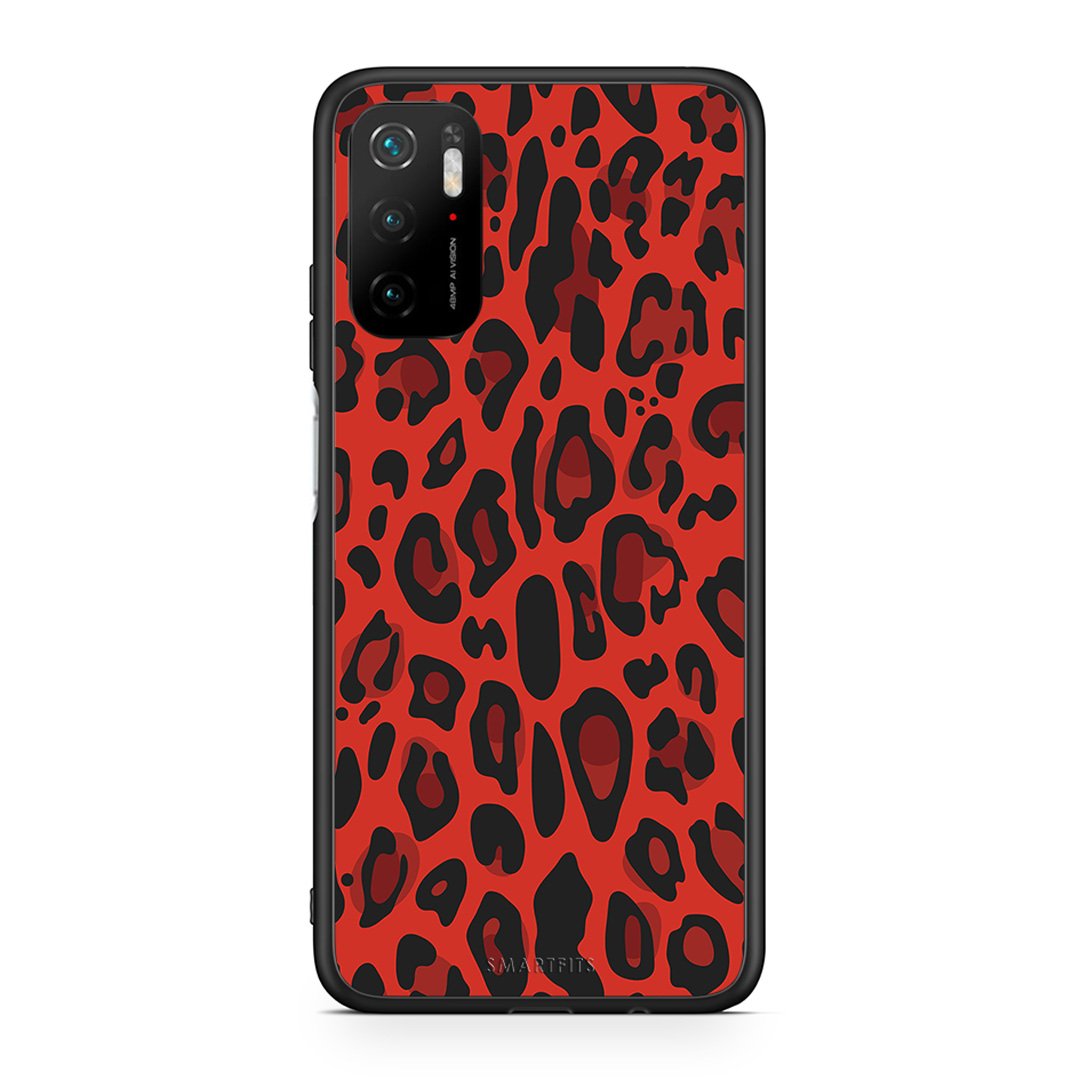 4 - Xiaomi Redmi Note 10 5G/Poco M3 Pro Red Leopard Animal case, cover, bumper