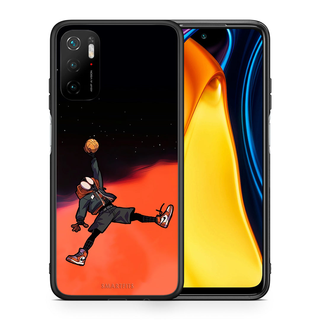 Θήκη Xiaomi Redmi Note 10 5G/Poco M3 Pro Basketball Hero από τη Smartfits με σχέδιο στο πίσω μέρος και μαύρο περίβλημα | Xiaomi Redmi Note 10 5G/Poco M3 Pro Basketball Hero case with colorful back and black bezels