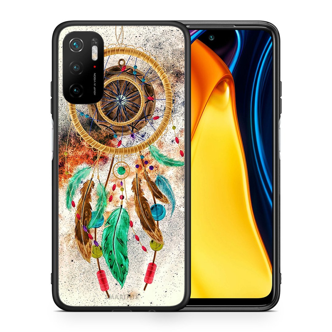 Θήκη Xiaomi Redmi Note 10 5G/Poco M3 Pro DreamCatcher Boho από τη Smartfits με σχέδιο στο πίσω μέρος και μαύρο περίβλημα | Xiaomi Redmi Note 10 5G/Poco M3 Pro DreamCatcher Boho case with colorful back and black bezels