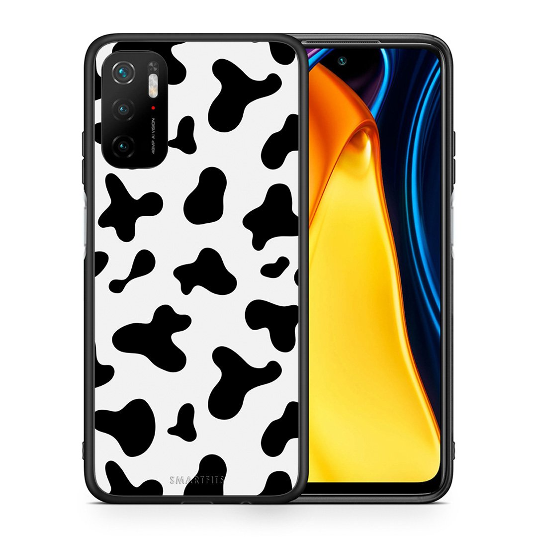 Θήκη Xiaomi Redmi Note 10 5G/Poco M3 Pro Cow Print από τη Smartfits με σχέδιο στο πίσω μέρος και μαύρο περίβλημα | Xiaomi Redmi Note 10 5G/Poco M3 Pro Cow Print case with colorful back and black bezels