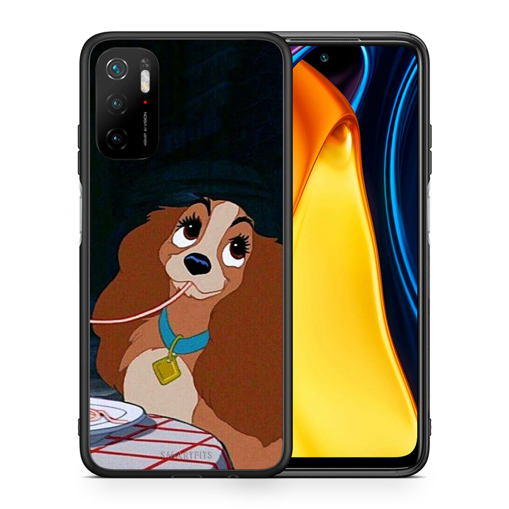 Θήκη Αγίου Βαλεντίνου Xiaomi Redmi Note 10 5G Lady And Tramp 2 από τη Smartfits με σχέδιο στο πίσω μέρος και μαύρο περίβλημα | Xiaomi Redmi Note 10 5G Lady And Tramp 2 case with colorful back and black bezels