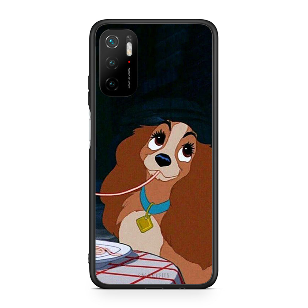 Xiaomi Redmi Note 10 5G Lady And Tramp 2 Θήκη Αγίου Βαλεντίνου από τη Smartfits με σχέδιο στο πίσω μέρος και μαύρο περίβλημα | Smartphone case with colorful back and black bezels by Smartfits