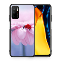 Thumbnail for Θήκη Xiaomi Redmi Note 10 5G/Poco M3 Pro Ladybug Flower από τη Smartfits με σχέδιο στο πίσω μέρος και μαύρο περίβλημα | Xiaomi Redmi Note 10 5G/Poco M3 Pro Ladybug Flower case with colorful back and black bezels