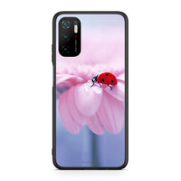 Thumbnail for Xiaomi Redmi Note 10 5G/Poco M3 Pro Ladybug Flower θήκη από τη Smartfits με σχέδιο στο πίσω μέρος και μαύρο περίβλημα | Smartphone case with colorful back and black bezels by Smartfits
