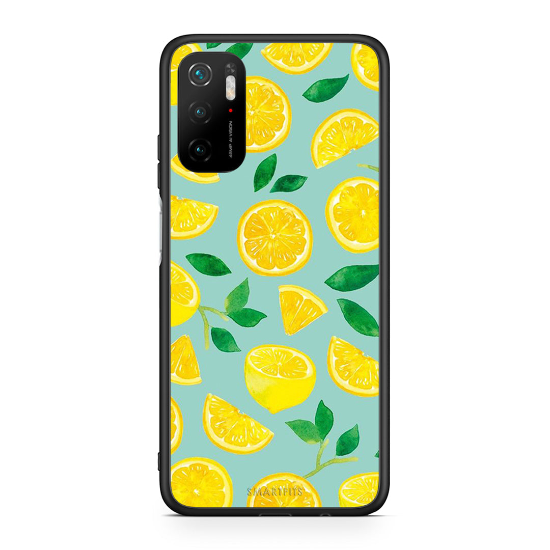 Xiaomi Redmi Note 10 5G/Poco M3 Pro Lemons θήκη από τη Smartfits με σχέδιο στο πίσω μέρος και μαύρο περίβλημα | Smartphone case with colorful back and black bezels by Smartfits