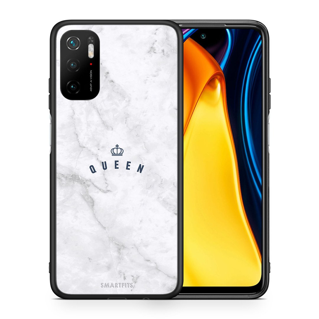 Θήκη Xiaomi Redmi Note 10 5G/Poco M3 Pro Queen Marble από τη Smartfits με σχέδιο στο πίσω μέρος και μαύρο περίβλημα | Xiaomi Redmi Note 10 5G/Poco M3 Pro Queen Marble case with colorful back and black bezels