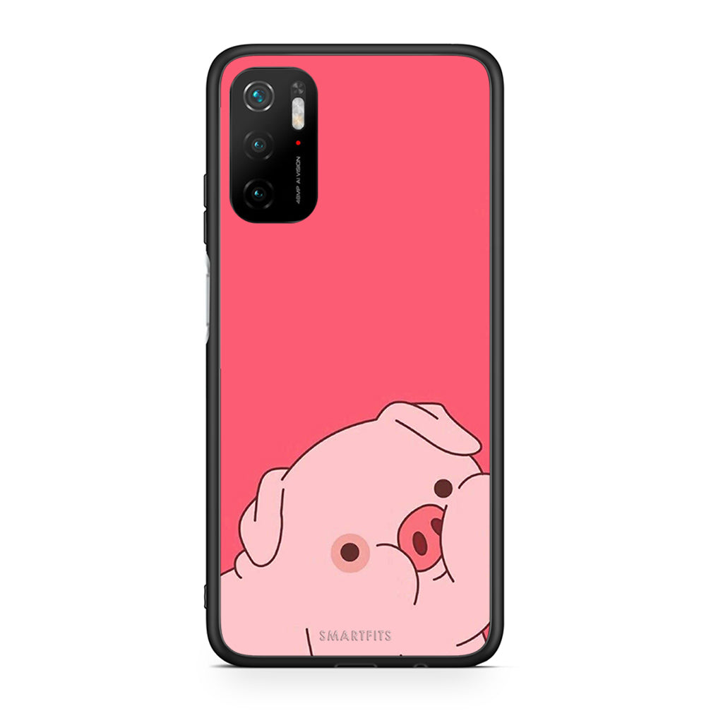 Xiaomi Redmi Note 10 5G Pig Love 1 Θήκη Αγίου Βαλεντίνου από τη Smartfits με σχέδιο στο πίσω μέρος και μαύρο περίβλημα | Smartphone case with colorful back and black bezels by Smartfits