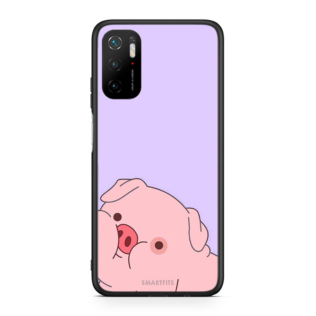 Xiaomi Redmi Note 10 5G Pig Love 2 Θήκη Αγίου Βαλεντίνου από τη Smartfits με σχέδιο στο πίσω μέρος και μαύρο περίβλημα | Smartphone case with colorful back and black bezels by Smartfits