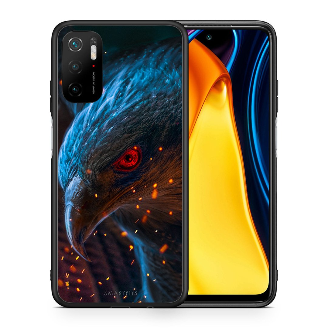 Θήκη Xiaomi Redmi Note 10 5G/Poco M3 Pro Eagle PopArt από τη Smartfits με σχέδιο στο πίσω μέρος και μαύρο περίβλημα | Xiaomi Redmi Note 10 5G/Poco M3 Pro Eagle PopArt case with colorful back and black bezels