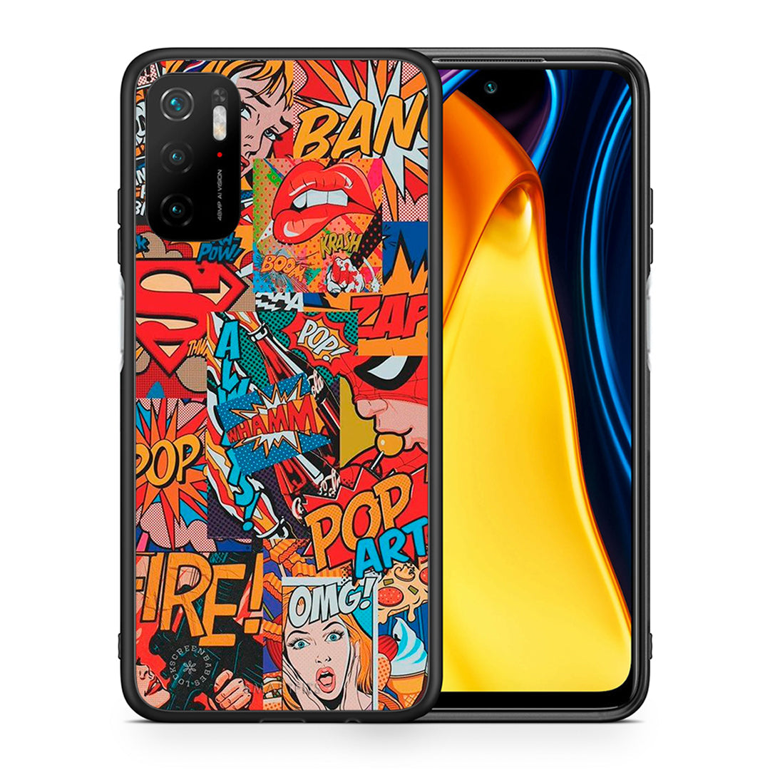 Θήκη Xiaomi Redmi Note 10 5G/Poco M3 Pro PopArt OMG από τη Smartfits με σχέδιο στο πίσω μέρος και μαύρο περίβλημα | Xiaomi Redmi Note 10 5G/Poco M3 Pro PopArt OMG case with colorful back and black bezels