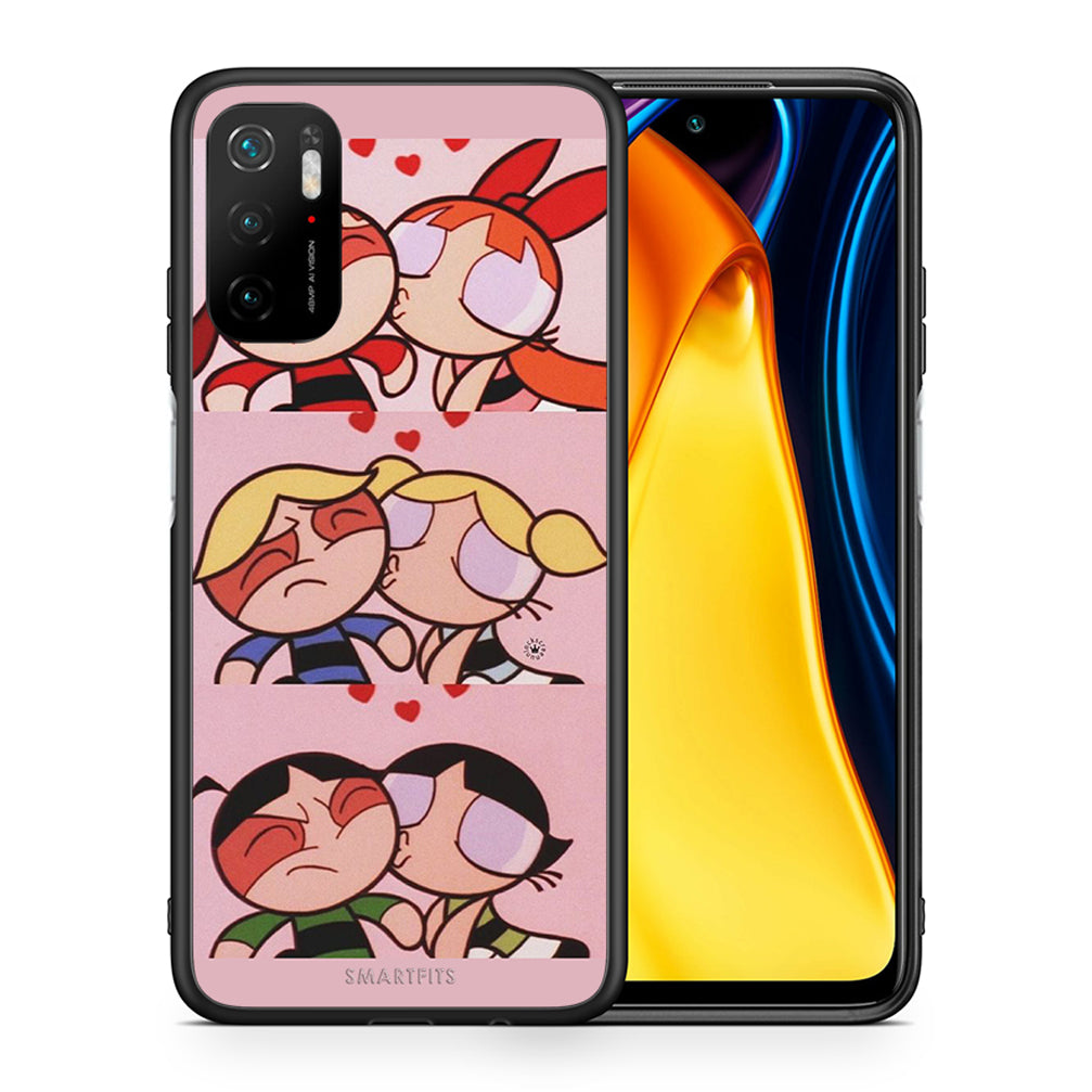 Θήκη Αγίου Βαλεντίνου Xiaomi Poco M3 Pro Puff Love από τη Smartfits με σχέδιο στο πίσω μέρος και μαύρο περίβλημα | Xiaomi Poco M3 Pro Puff Love case with colorful back and black bezels