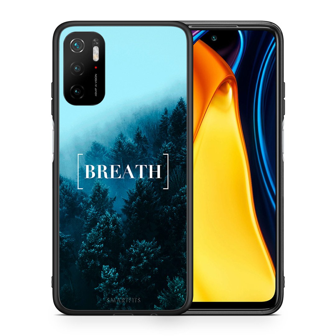 Θήκη Xiaomi Redmi Note 10 5G/Poco M3 Pro Breath Quote από τη Smartfits με σχέδιο στο πίσω μέρος και μαύρο περίβλημα | Xiaomi Redmi Note 10 5G/Poco M3 Pro Breath Quote case with colorful back and black bezels