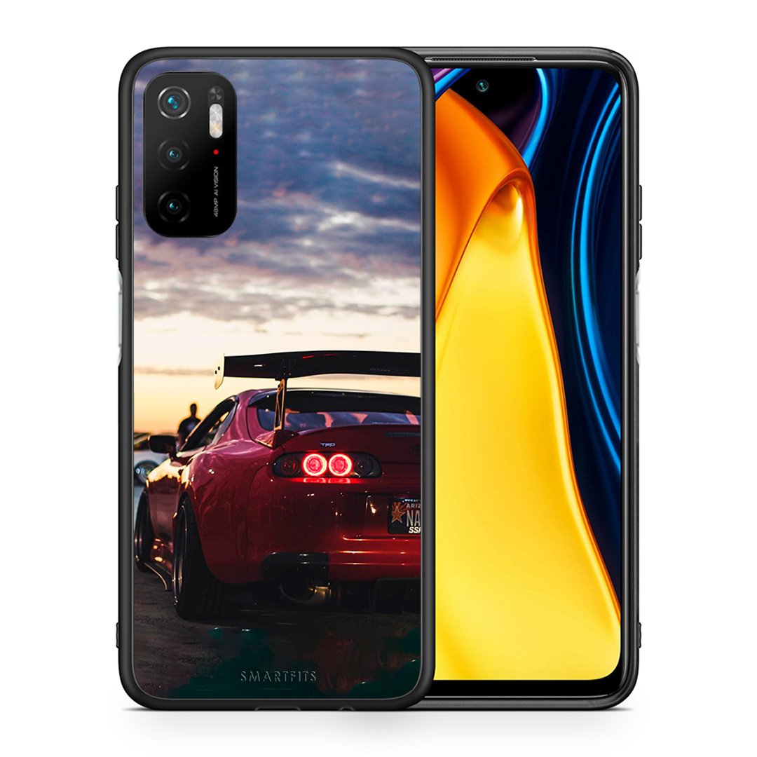 Θήκη Xiaomi Redmi Note 10 5G/Poco M3 Pro Racing Supra από τη Smartfits με σχέδιο στο πίσω μέρος και μαύρο περίβλημα | Xiaomi Redmi Note 10 5G/Poco M3 Pro Racing Supra case with colorful back and black bezels