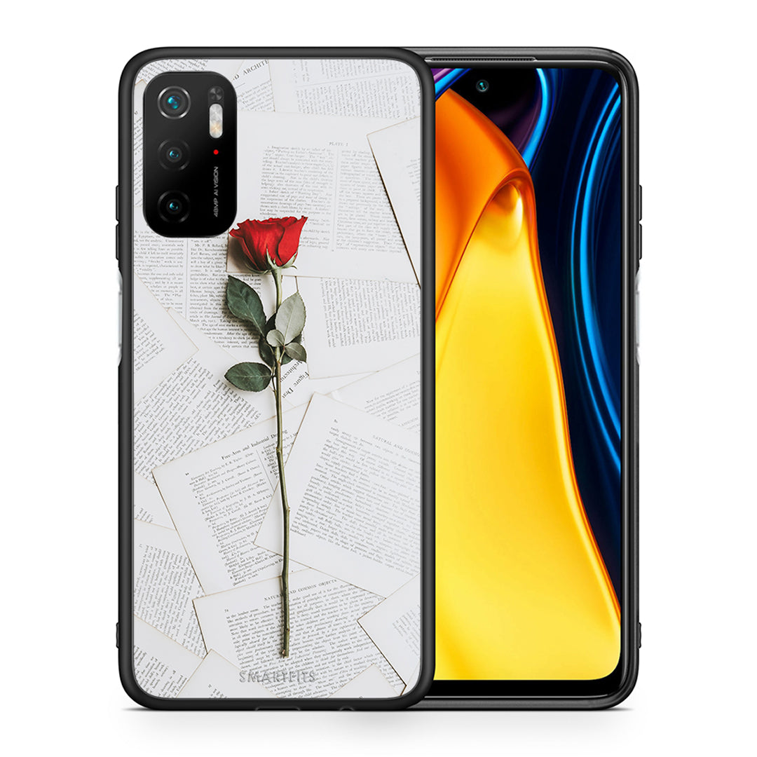 Θήκη Xiaomi Redmi Note 10 5G/Poco M3 Pro Red Rose από τη Smartfits με σχέδιο στο πίσω μέρος και μαύρο περίβλημα | Xiaomi Redmi Note 10 5G/Poco M3 Pro Red Rose case with colorful back and black bezels