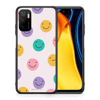 Thumbnail for Θήκη Xiaomi Redmi Note 10 5G/Poco M3 Pro Smiley Faces από τη Smartfits με σχέδιο στο πίσω μέρος και μαύρο περίβλημα | Xiaomi Redmi Note 10 5G/Poco M3 Pro Smiley Faces case with colorful back and black bezels