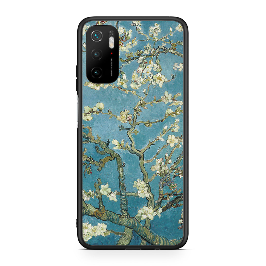 Xiaomi Redmi Note 10 5G/Poco M3 Pro White Blossoms θήκη από τη Smartfits με σχέδιο στο πίσω μέρος και μαύρο περίβλημα | Smartphone case with colorful back and black bezels by Smartfits