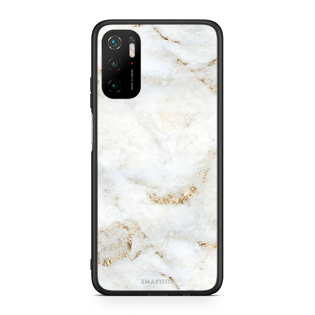 Xiaomi Redmi Note 10 5G/Poco M3 Pro White Gold Marble θήκη από τη Smartfits με σχέδιο στο πίσω μέρος και μαύρο περίβλημα | Smartphone case with colorful back and black bezels by Smartfits