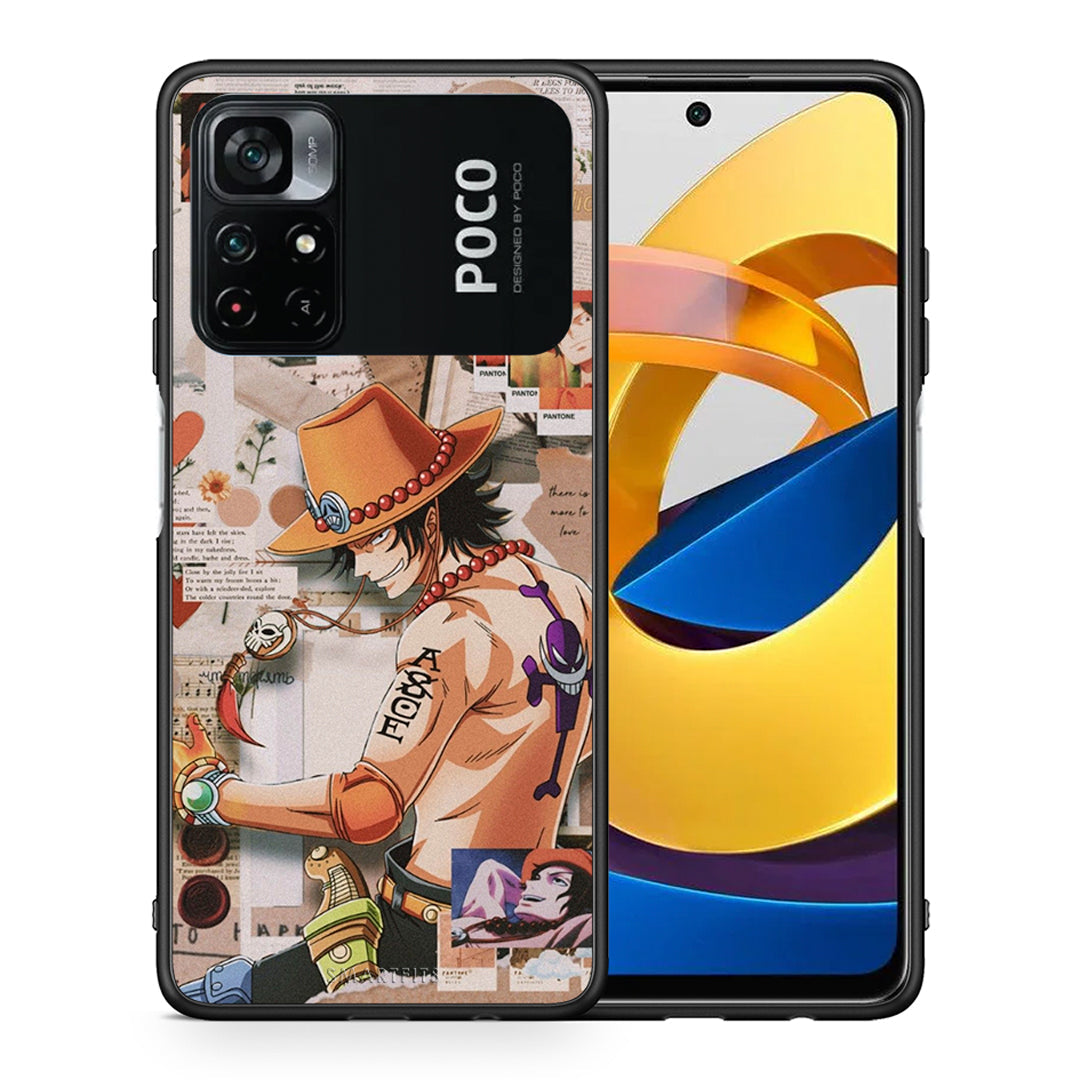 Θήκη Xiaomi Poco M4 Pro 4G Anime Collage από τη Smartfits με σχέδιο στο πίσω μέρος και μαύρο περίβλημα | Xiaomi Poco M4 Pro 4G Anime Collage case with colorful back and black bezels