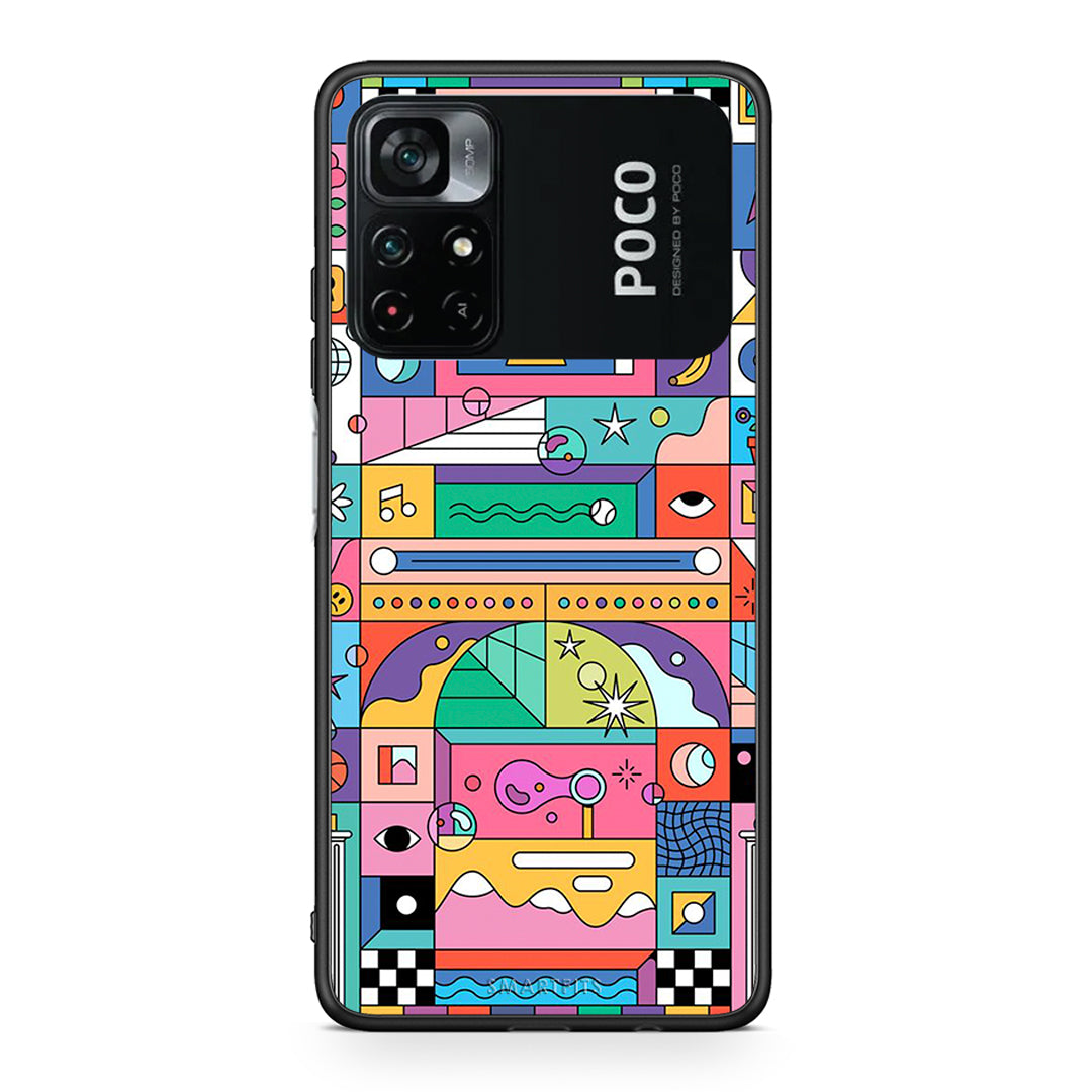 Xiaomi Poco M4 Pro 4G Bubbles Soap θήκη από τη Smartfits με σχέδιο στο πίσω μέρος και μαύρο περίβλημα | Smartphone case with colorful back and black bezels by Smartfits