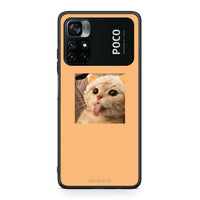 Thumbnail for Xiaomi Poco M4 Pro 4G Cat Tongue θήκη από τη Smartfits με σχέδιο στο πίσω μέρος και μαύρο περίβλημα | Smartphone case with colorful back and black bezels by Smartfits