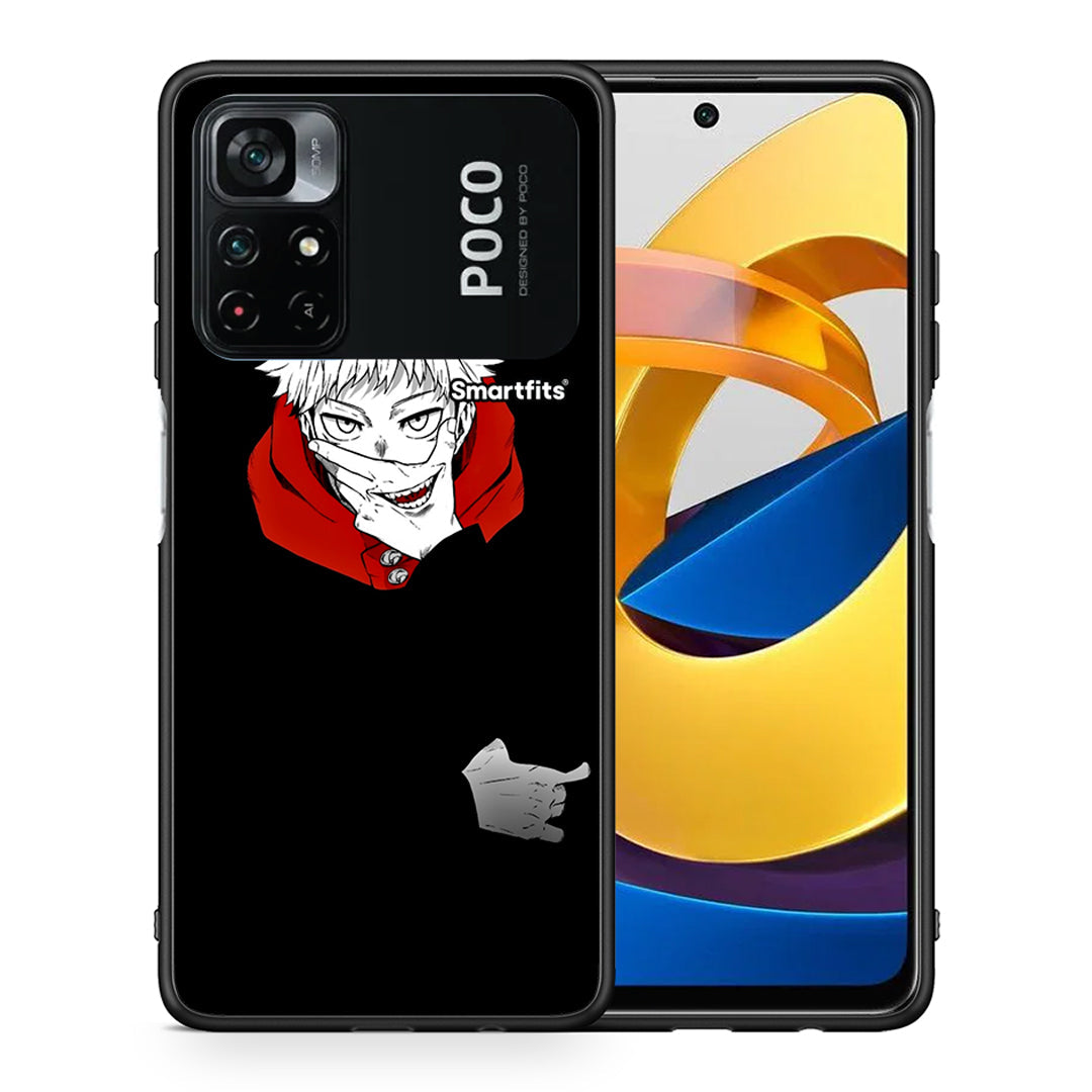 Θήκη Xiaomi Poco M4 Pro 4G Itadori Anime από τη Smartfits με σχέδιο στο πίσω μέρος και μαύρο περίβλημα | Xiaomi Poco M4 Pro 4G Itadori Anime case with colorful back and black bezels