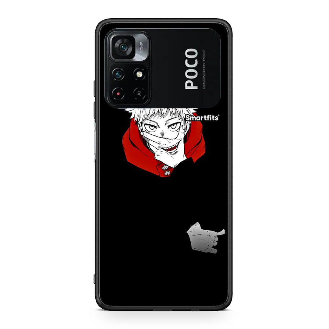 Xiaomi Poco M4 Pro 4G Itadori Anime θήκη από τη Smartfits με σχέδιο στο πίσω μέρος και μαύρο περίβλημα | Smartphone case with colorful back and black bezels by Smartfits