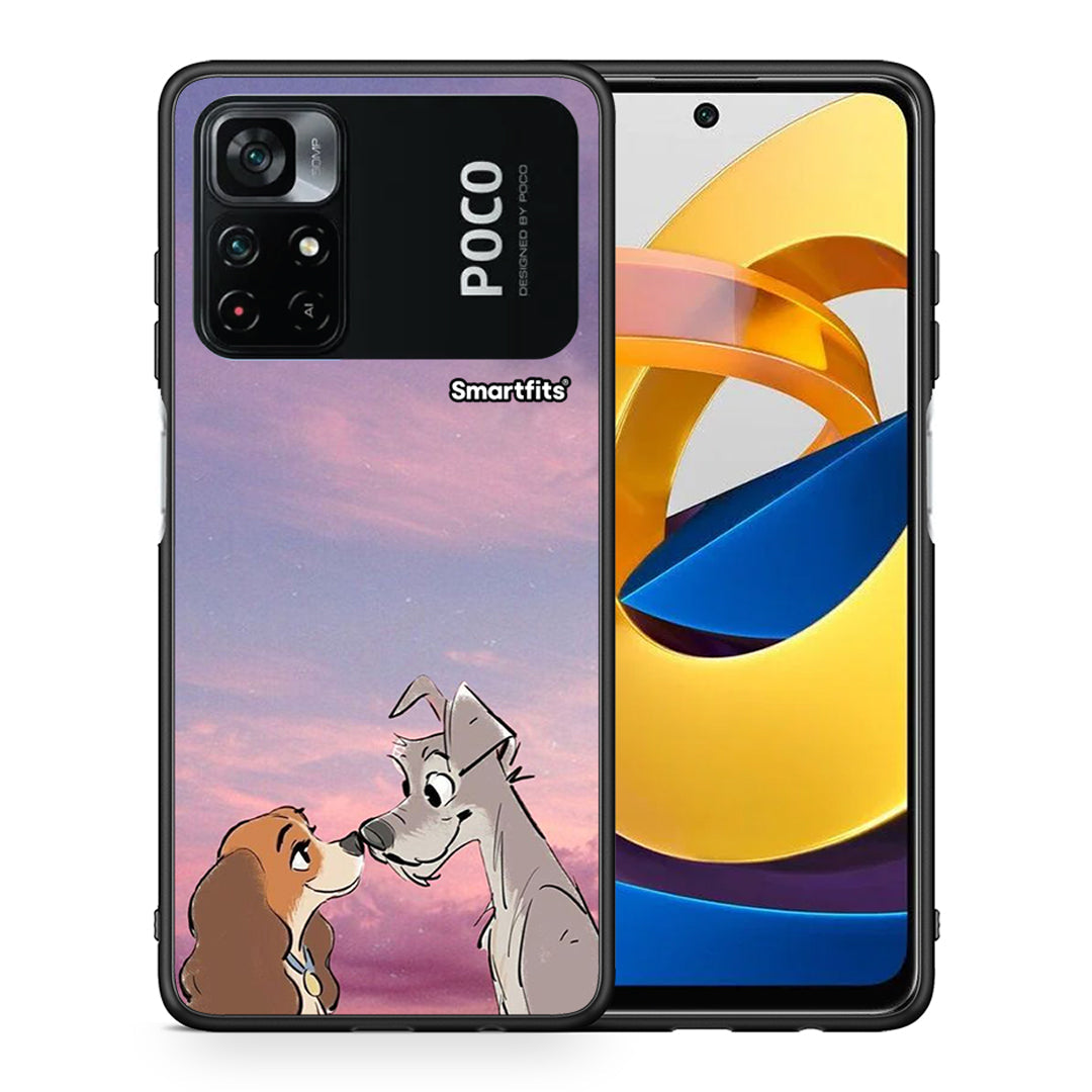 Θήκη Xiaomi Poco M4 Pro 4G Lady And Tramp από τη Smartfits με σχέδιο στο πίσω μέρος και μαύρο περίβλημα | Xiaomi Poco M4 Pro 4G Lady And Tramp case with colorful back and black bezels