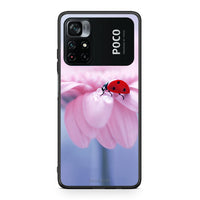 Thumbnail for Xiaomi Poco M4 Pro 4G Ladybug Flower θήκη από τη Smartfits με σχέδιο στο πίσω μέρος και μαύρο περίβλημα | Smartphone case with colorful back and black bezels by Smartfits