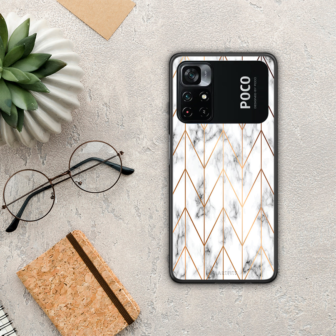 Marble Gold Geometric - Xiaomi Poco M4 Pro 4G case