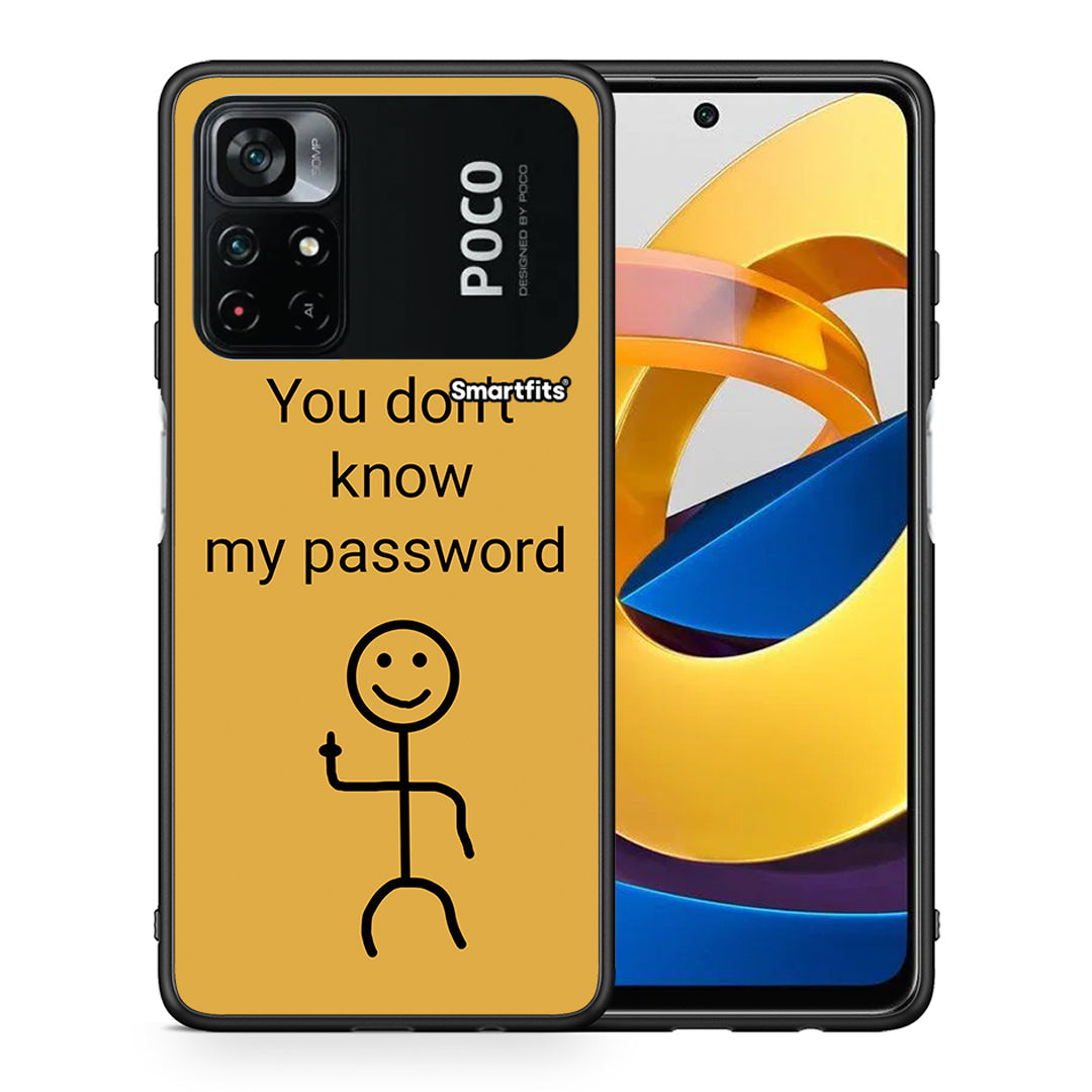 Θήκη Xiaomi Poco M4 Pro 4G My Password από τη Smartfits με σχέδιο στο πίσω μέρος και μαύρο περίβλημα | Xiaomi Poco M4 Pro 4G My Password case with colorful back and black bezels