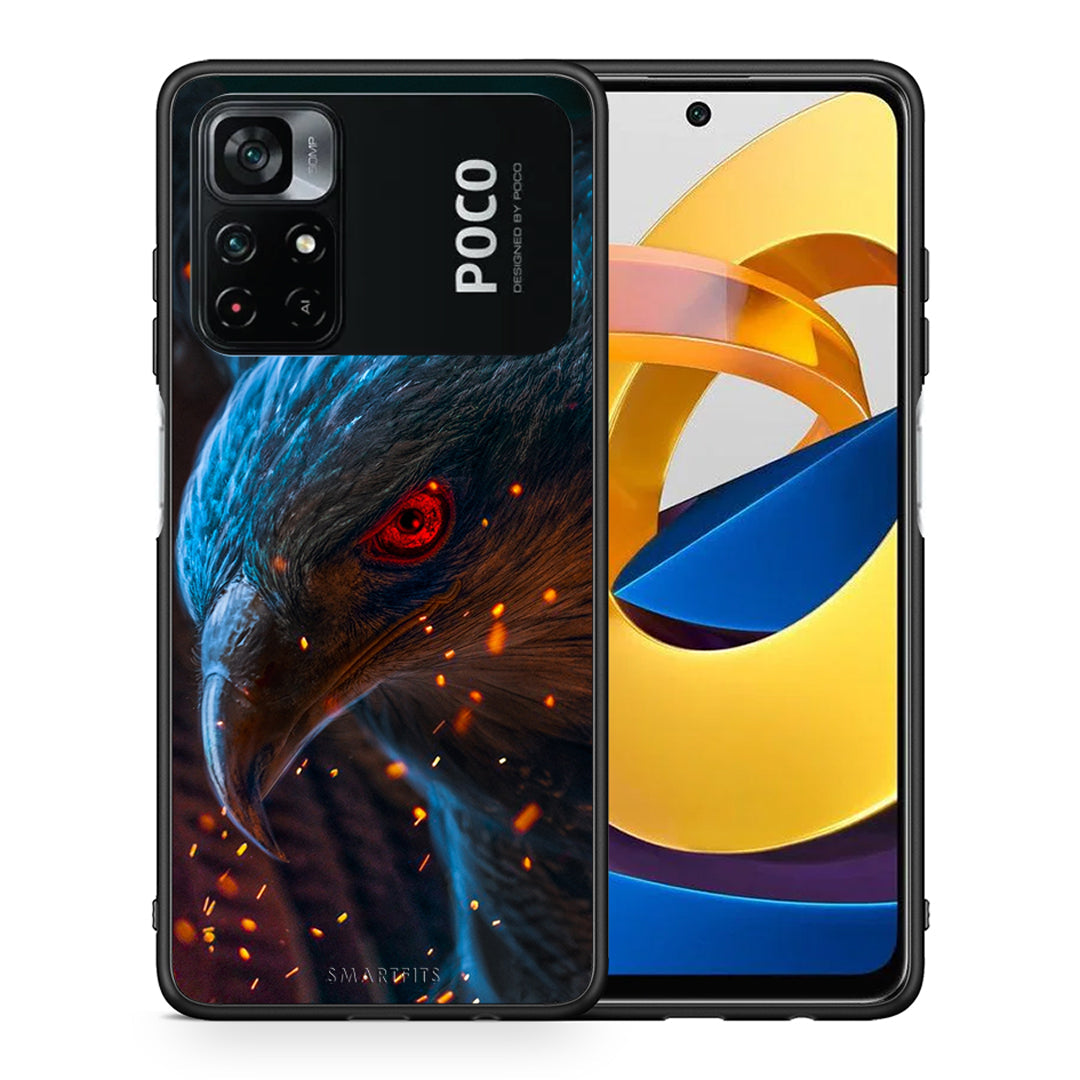 Θήκη Xiaomi Poco M4 Pro 4G Eagle PopArt από τη Smartfits με σχέδιο στο πίσω μέρος και μαύρο περίβλημα | Xiaomi Poco M4 Pro 4G Eagle PopArt case with colorful back and black bezels