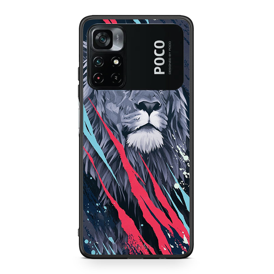 4 - Xiaomi Poco M4 Pro 4G Lion Designer PopArt case, cover, bumper