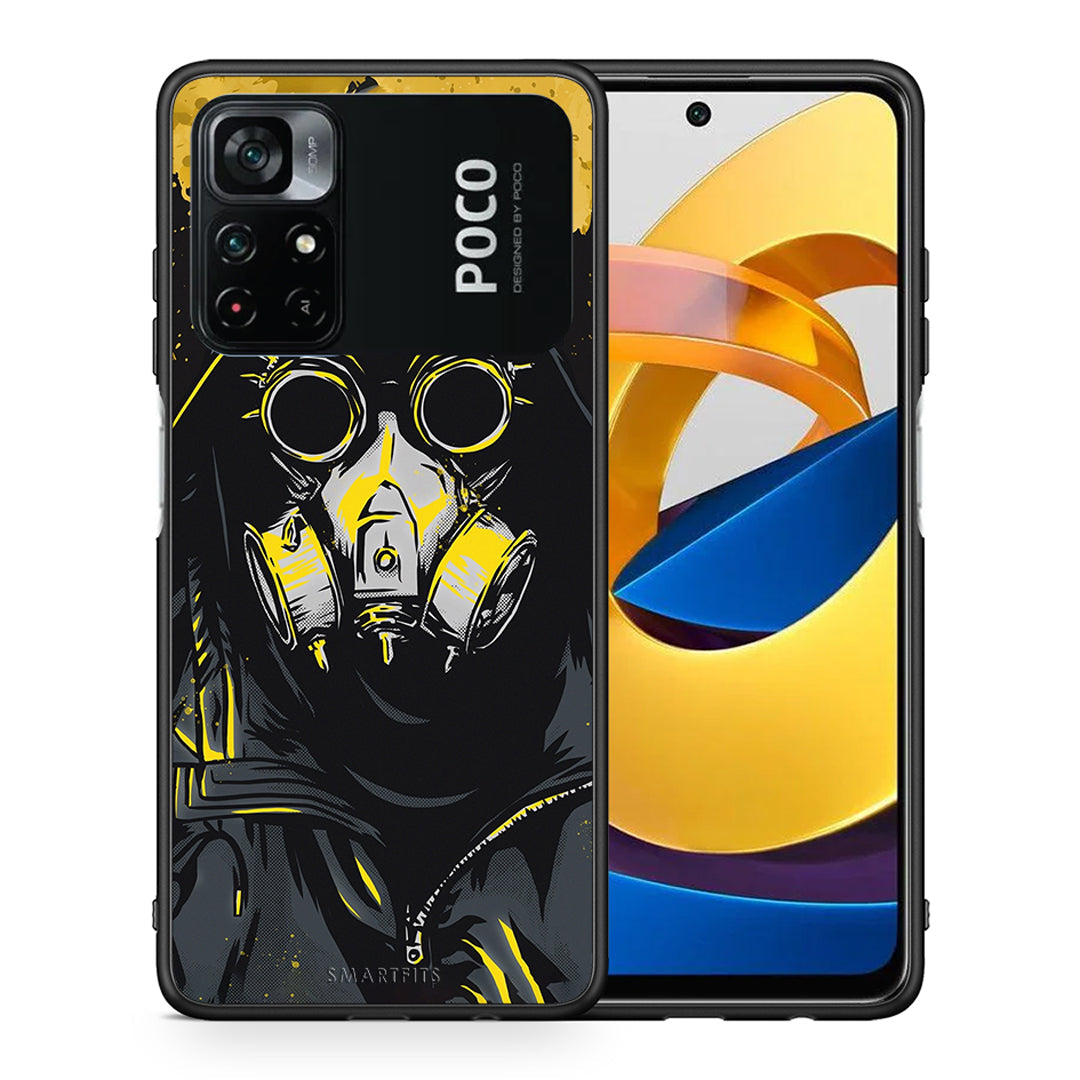 Θήκη Xiaomi Poco M4 Pro 4G Mask PopArt από τη Smartfits με σχέδιο στο πίσω μέρος και μαύρο περίβλημα | Xiaomi Poco M4 Pro 4G Mask PopArt case with colorful back and black bezels