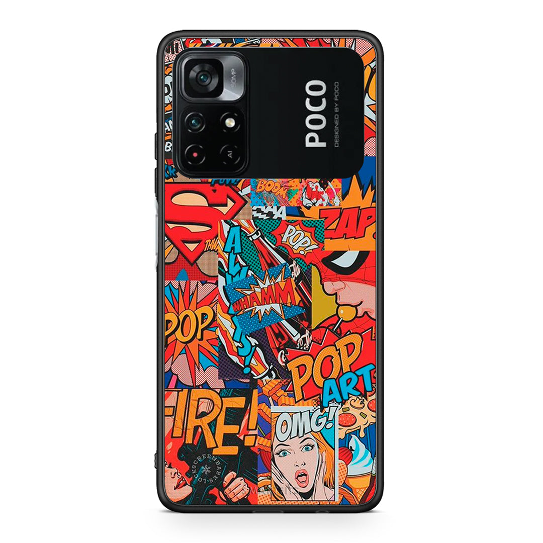 Xiaomi Poco M4 Pro 4G PopArt OMG θήκη από τη Smartfits με σχέδιο στο πίσω μέρος και μαύρο περίβλημα | Smartphone case with colorful back and black bezels by Smartfits