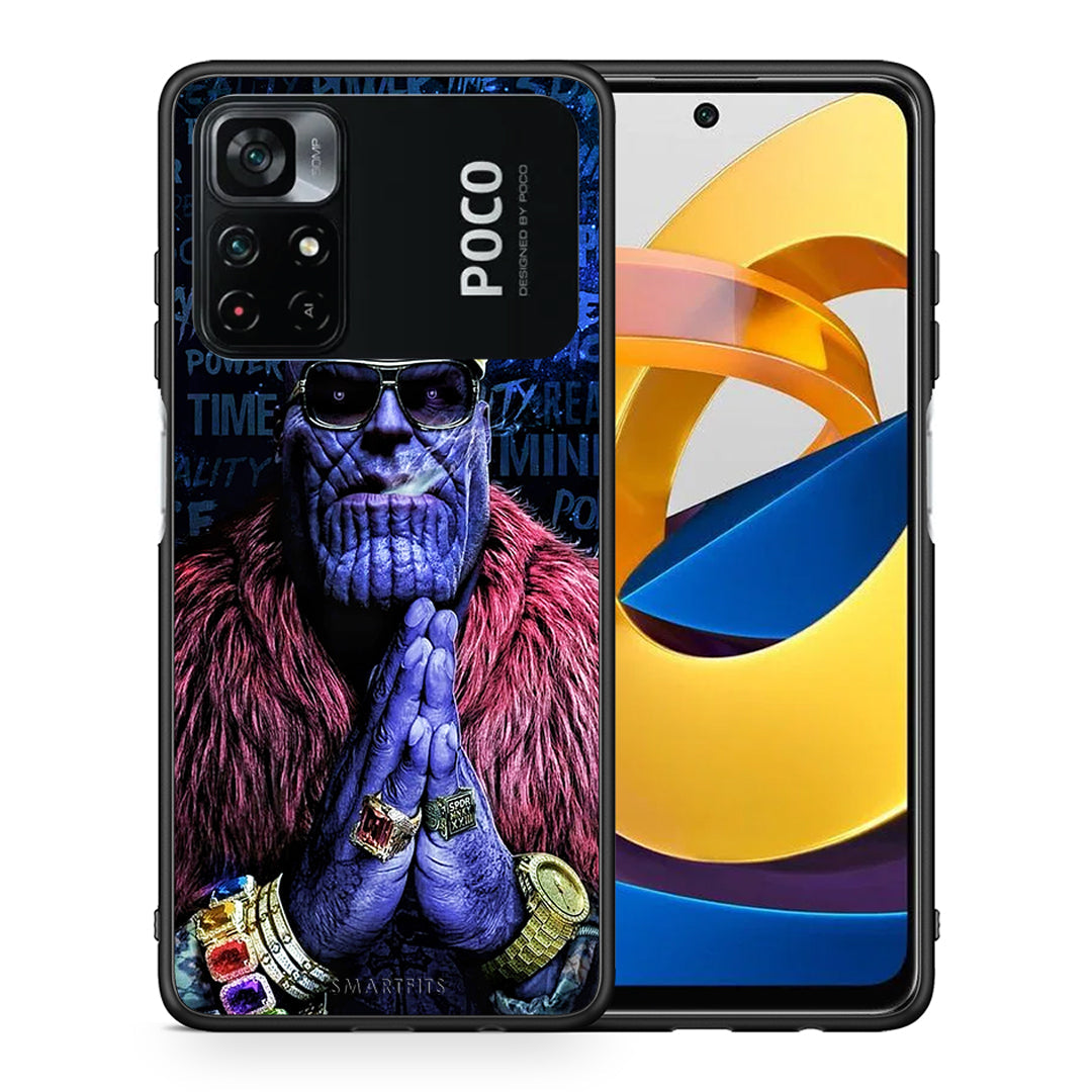 Θήκη Xiaomi Poco M4 Pro 4G Thanos PopArt από τη Smartfits με σχέδιο στο πίσω μέρος και μαύρο περίβλημα | Xiaomi Poco M4 Pro 4G Thanos PopArt case with colorful back and black bezels