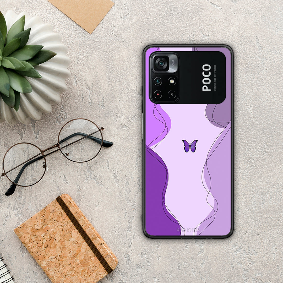 Purple Mariposa - Xiaomi Poco M4 Pro 4G case