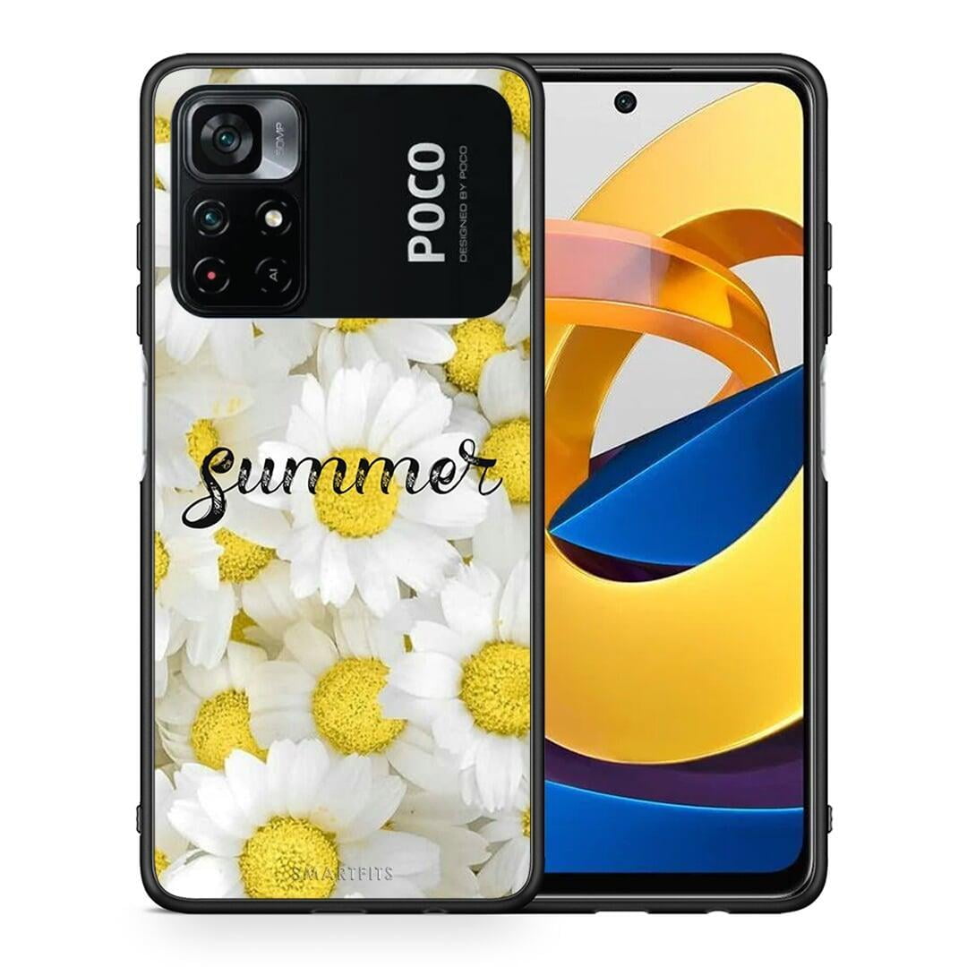 Θήκη Xiaomi Poco M4 Pro 4G Summer Daisies από τη Smartfits με σχέδιο στο πίσω μέρος και μαύρο περίβλημα | Xiaomi Poco M4 Pro 4G Summer Daisies case with colorful back and black bezels